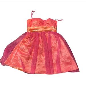 MXI Juniors pink and orange dress